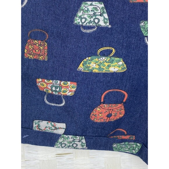 Tatyana Chica Purse Print Retro Women Denim  Shorts - Size XXL - Picture 9 of 10